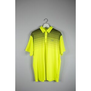 Under Armour Polo Shirt Mens Large Neon Yellow Excellent HeatGear Golf Gorpcore